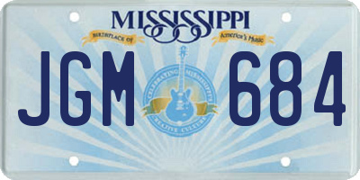 MS license plate JGM684