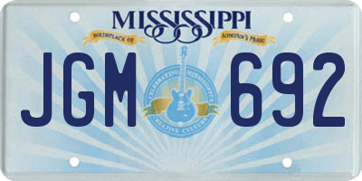 MS license plate JGM692