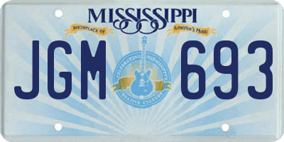 MS license plate JGM693