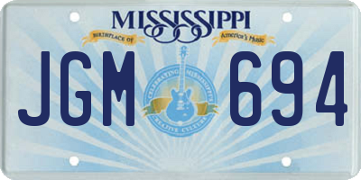 MS license plate JGM694