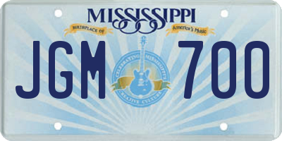 MS license plate JGM700