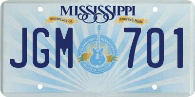 MS license plate JGM701
