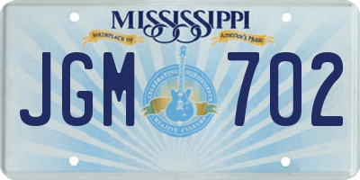 MS license plate JGM702