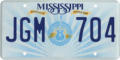 MS license plate JGM704