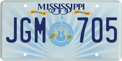 MS license plate JGM705