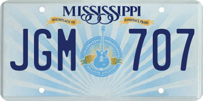 MS license plate JGM707