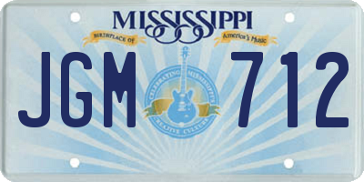 MS license plate JGM712