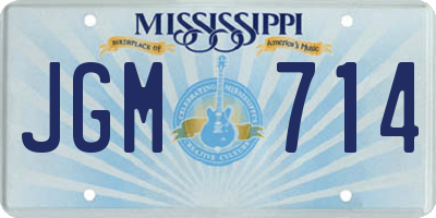 MS license plate JGM714