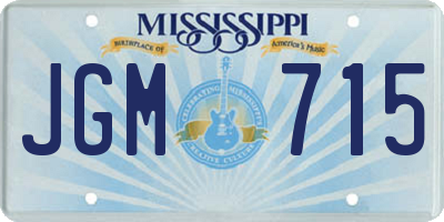 MS license plate JGM715