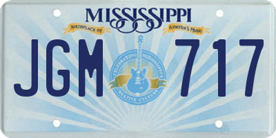 MS license plate JGM717