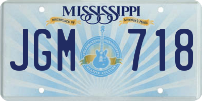 MS license plate JGM718