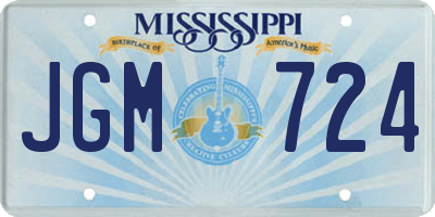 MS license plate JGM724