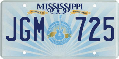 MS license plate JGM725