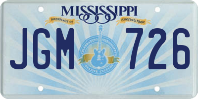 MS license plate JGM726
