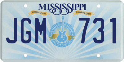 MS license plate JGM731