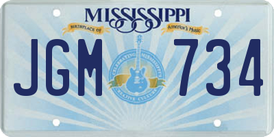 MS license plate JGM734