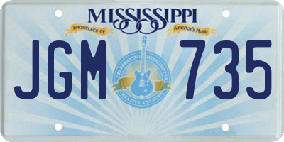 MS license plate JGM735