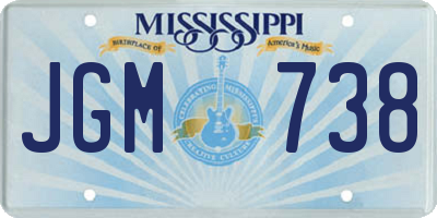 MS license plate JGM738