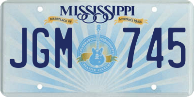 MS license plate JGM745