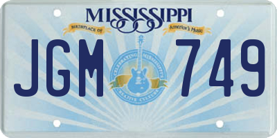 MS license plate JGM749