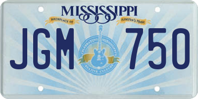 MS license plate JGM750