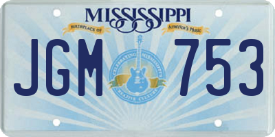 MS license plate JGM753