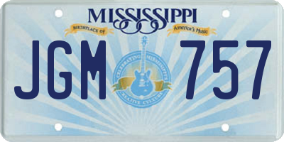 MS license plate JGM757