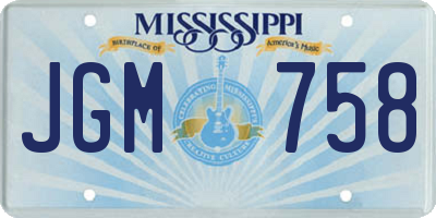 MS license plate JGM758