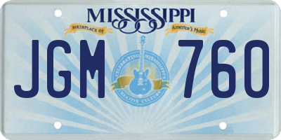MS license plate JGM760