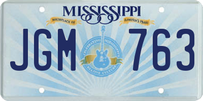 MS license plate JGM763