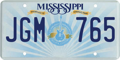 MS license plate JGM765
