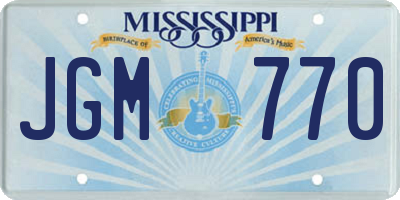 MS license plate JGM770