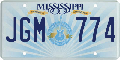 MS license plate JGM774