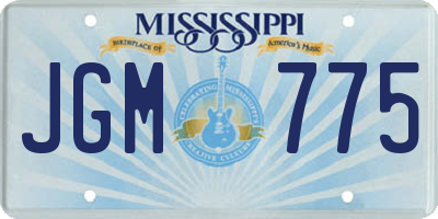 MS license plate JGM775