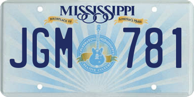 MS license plate JGM781