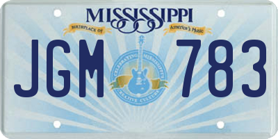 MS license plate JGM783