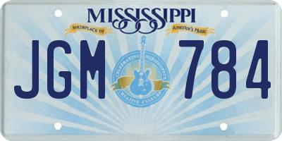 MS license plate JGM784