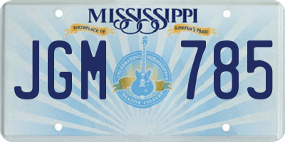MS license plate JGM785