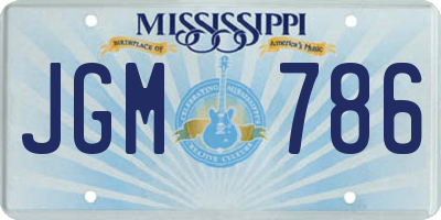 MS license plate JGM786