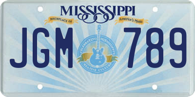 MS license plate JGM789
