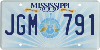 MS license plate JGM791