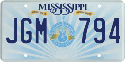 MS license plate JGM794