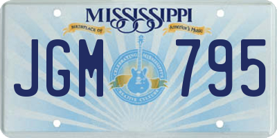 MS license plate JGM795