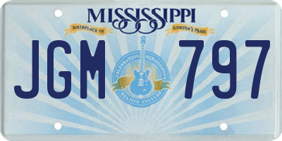 MS license plate JGM797