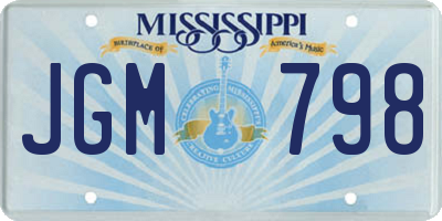 MS license plate JGM798