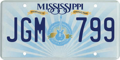 MS license plate JGM799