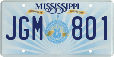 MS license plate JGM801