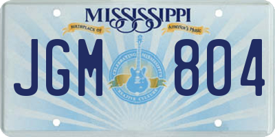 MS license plate JGM804