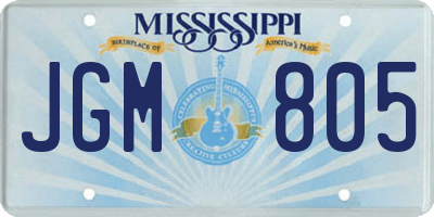 MS license plate JGM805