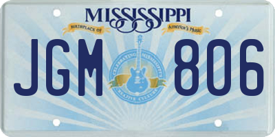 MS license plate JGM806